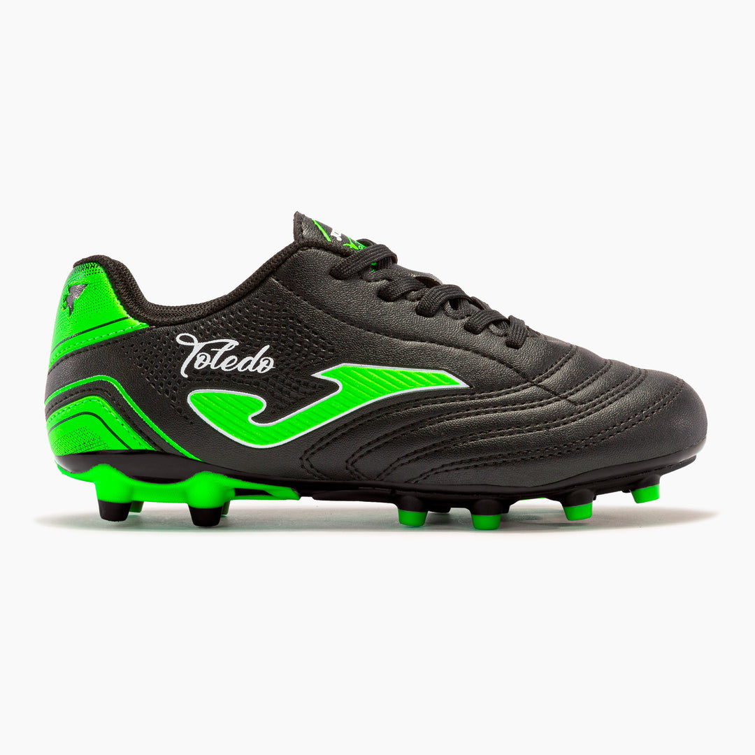 Joma Toledo JR Firm Ground Football Boots – Black | Kids’ FG Soccer Cleats